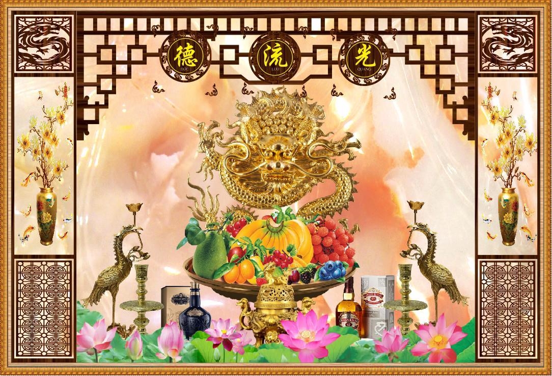 Tranh hoa quả treo bàn thờ trang trí nét đẹp tâm linh của người Việt