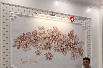 Tranh lụa dán tường phòng khách bền đẹp, chất lượng, giá rẻ, thi công theo yêu cầu tại Nam Định