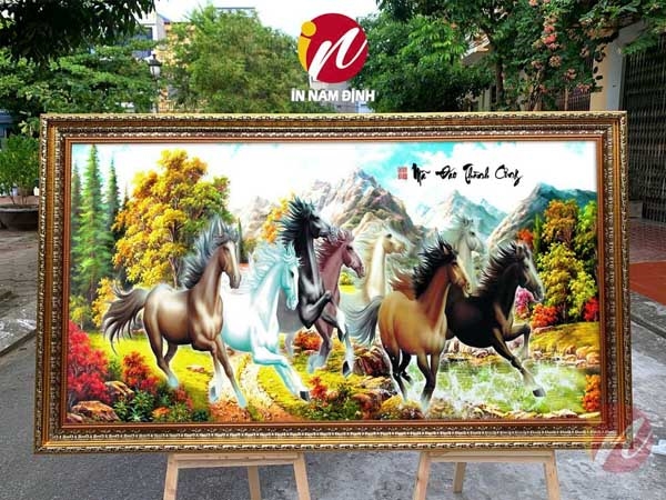 Tranh mã đáo thành công 3D trang trí nội thất ý nghĩa khởi phát lộc tài