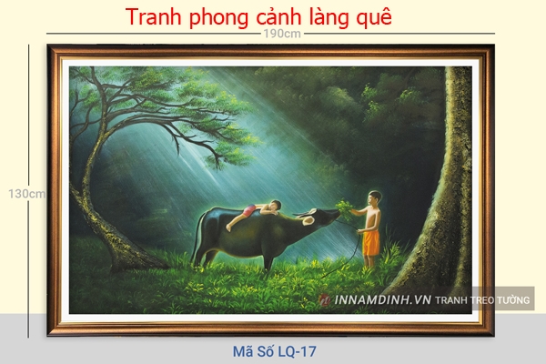 Tranh phong cảnh làng quê trang trí tìm lại ký ức tuổi thơ hồn nhiên