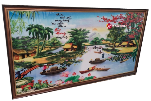 Tranh phong cảnh quê hương trang trí ý nghĩa chân thực giản dị nhớ về cội nguồn