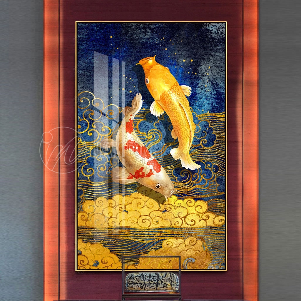 Tranh song ngư, biểu tượng cho hạnh phúc, sum vầy, tài lộc đón xuân sang
