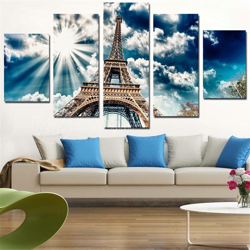 Tranh tháp eiffel trang trí tường sang chảnh 2021