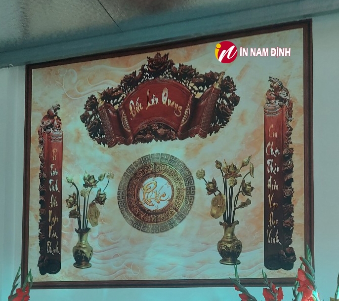 Tranh thờ Đức Lưu Quang trang trí công đức sáng rọi lưu truyền muôn đời