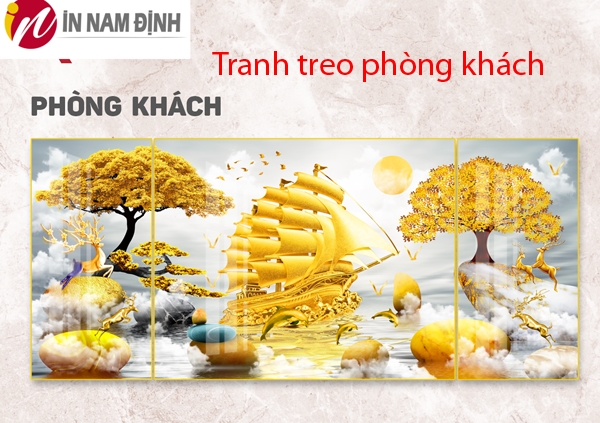 Tranh treo phòng khách xu hướng trang trí cát lợi vượng tài hot 2022