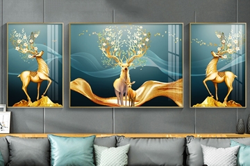 Tranh treo tường, bộ 3 bức tranh hươu siêu chuẩn đẹp hot nhất