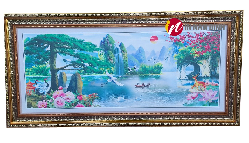 Tranh tùng hạc diên niên trang trí tường với nhiều ý nghĩa trường thọ cát tường