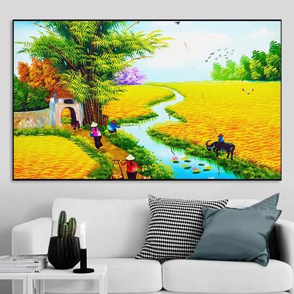 Ưu điểm của dòng tranh cánh đồng lúa bằng chất liệu canvas 2021