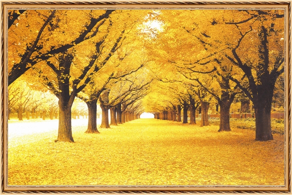 Vẻ đẹp tuyệt vời trang trí bức tranh phong cảnh mùa thu vàng