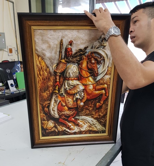 Xịn sò đóng khung tranh phòng khách nghệ thuật cát tường