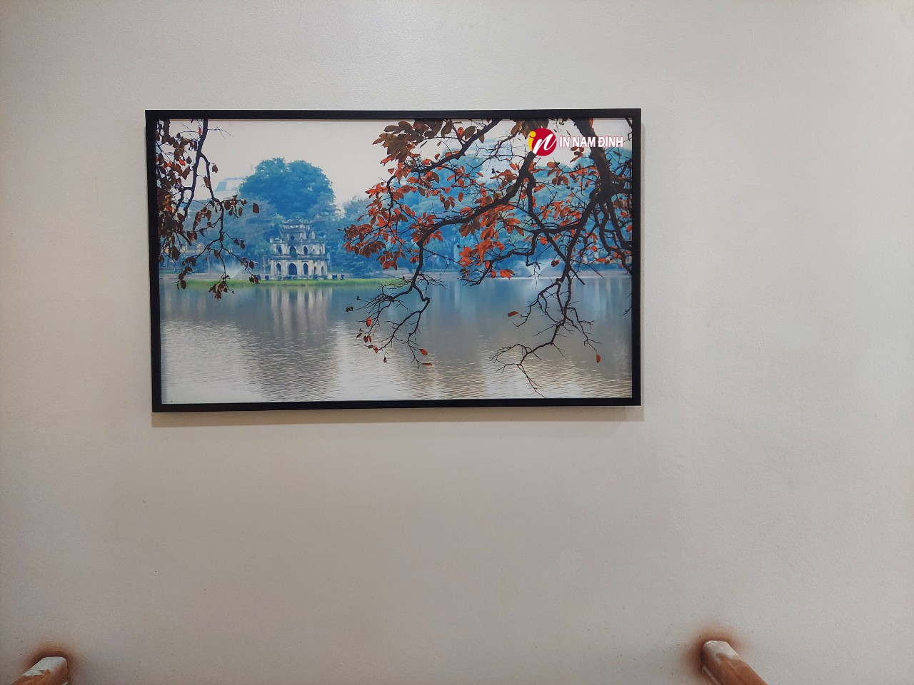 Xịn sò, mẫu tranh phong cảnh Hồ Gươm trang trí ý nghĩa