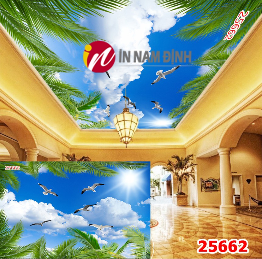 Xịn sò mới ra lò tranh dán trần 3d sự lựa chọn cát tường kiến tạo không gian đổi mới