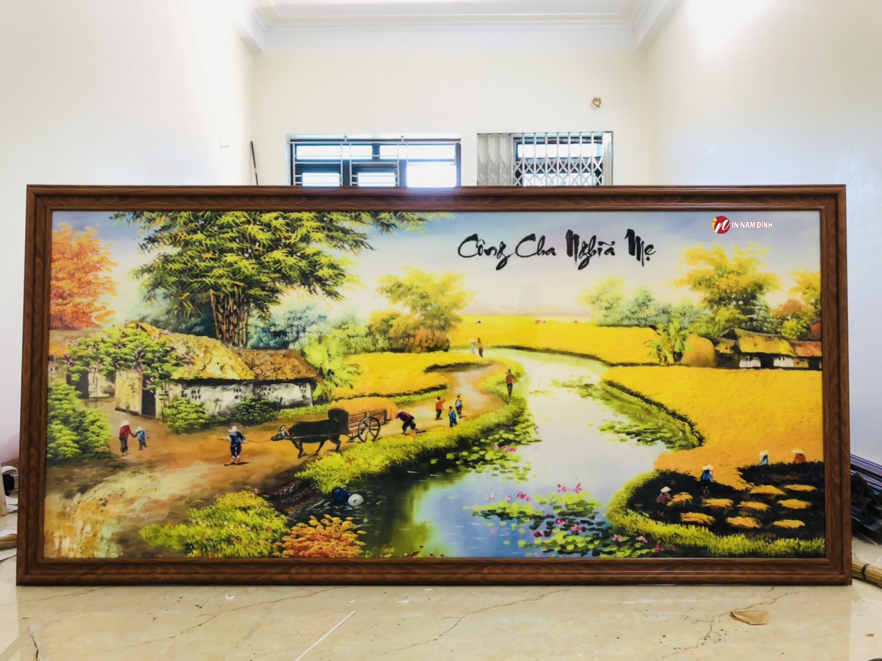 Xịn sò top mẫu tranh phong cảnh làng quê trang trí lưu giữ cội nguồn tuổi thơ ngọt ngào