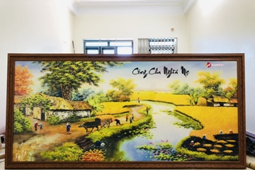Xịn sò top mẫu tranh phong cảnh làng quê trang trí lưu giữ cội nguồn tuổi thơ ngọt ngào