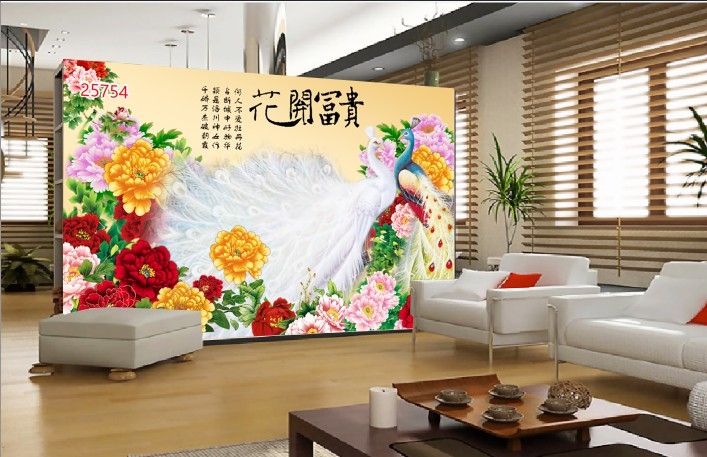 Xịn sò, tranh dán tường 3d chim công phu thê viên mãn, công thành danh toại