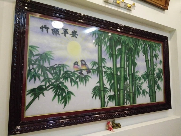 Xịn sò, tranh trúc báo bình an trang trí ý nghĩa kiên cường bất khuất