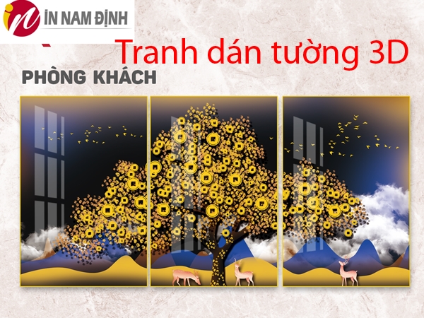 Xu hướng trang trí nội thất sang chảnh tranh dán tường 3D kiến tạo không gian sống