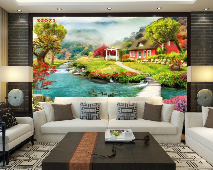 Xu hướng trang trí tranh 3d phong cảnh thiên nhiên bốn mùa bình an sung túc lộc tài