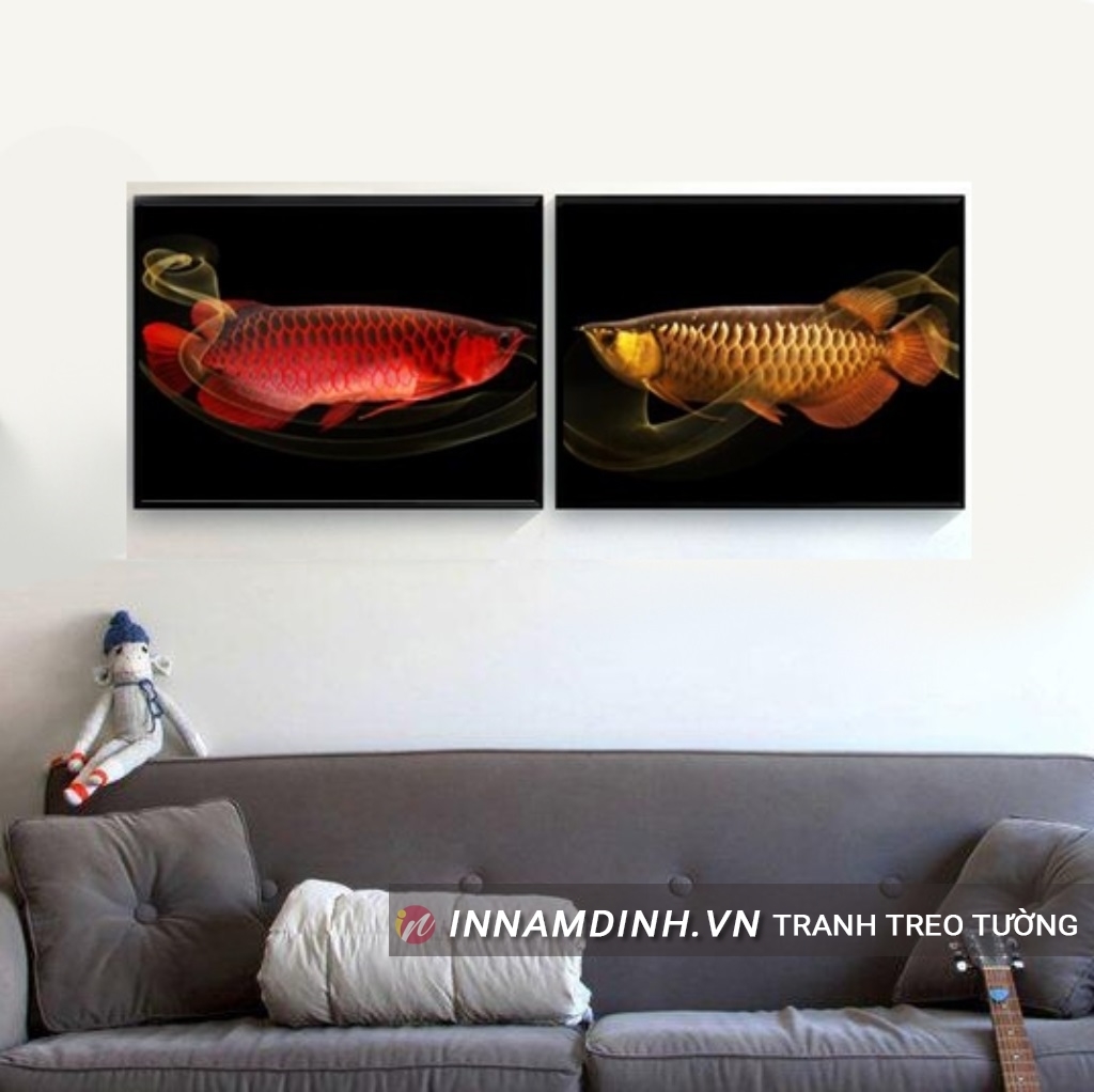 Xu hướng trang trí tranh cá rồng sang chảnh, ý nghĩa là món quà giá trị tinh thần