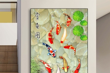 Ý nghĩa bức tranh 'Cá chép và hoa sen' - tranh cá chép hoa sen