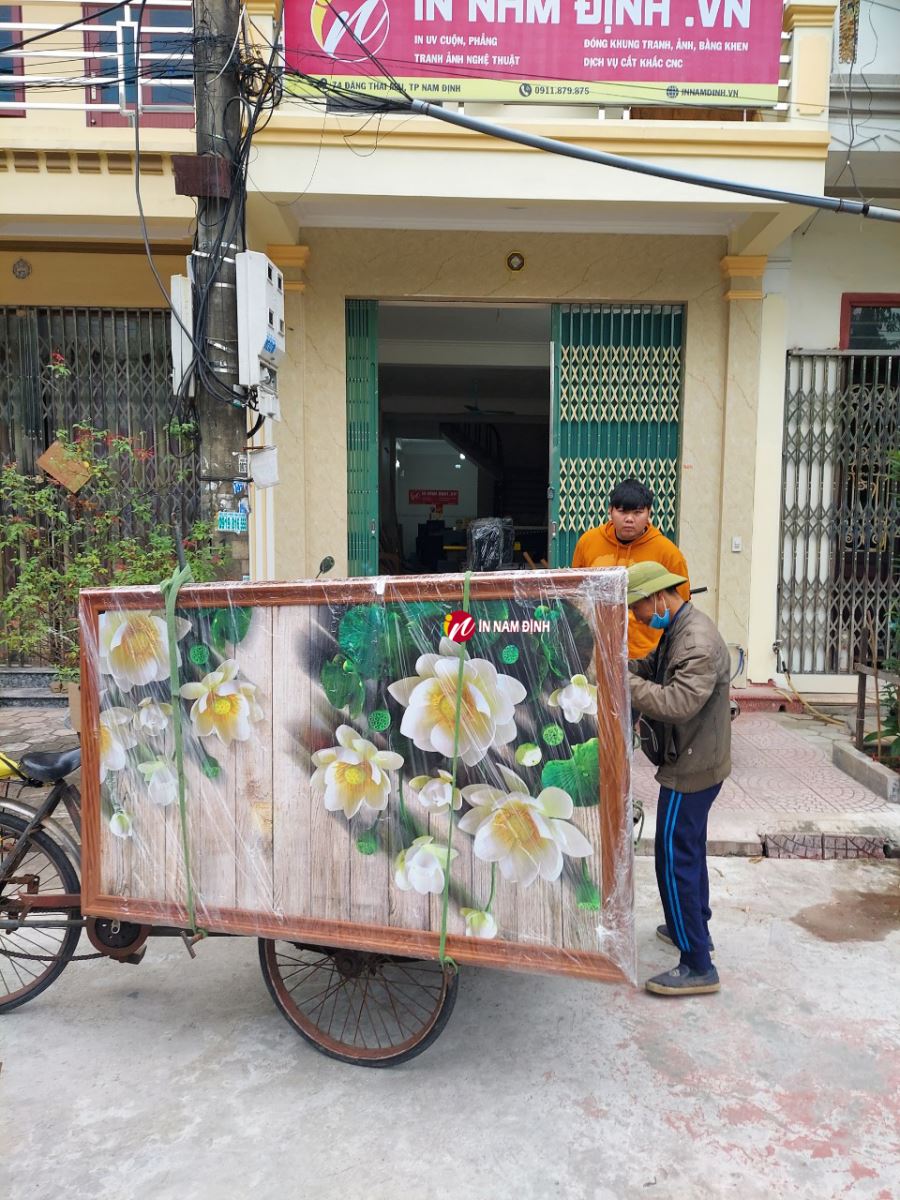 tranh hoa sen trắng siêu bền đẹp tại tranhnamdinh.vn