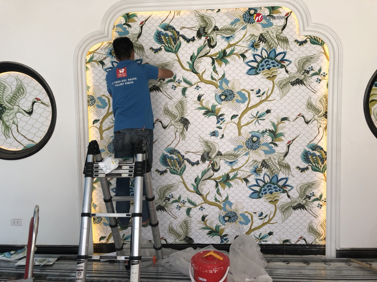 Thi công tranh dán tường quán ăn với công nghệ in và chất liệu siêu bền đẹp chỉ có ở tranhnamdinh.vn