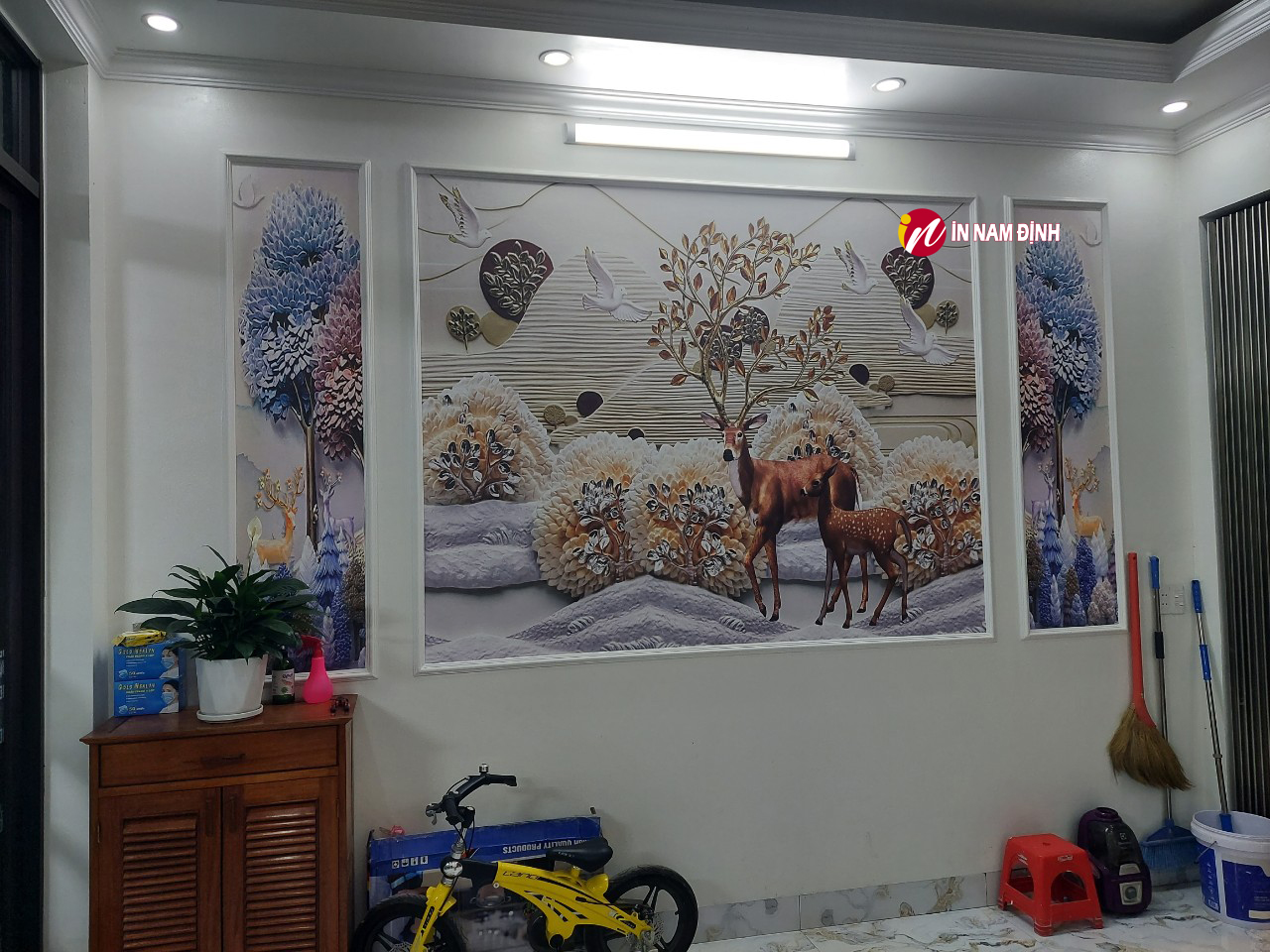 Nhận thi công tranh dán tường khổ lớn phòng ngủ chất lượng, uy tín số 1 tại Nam Định