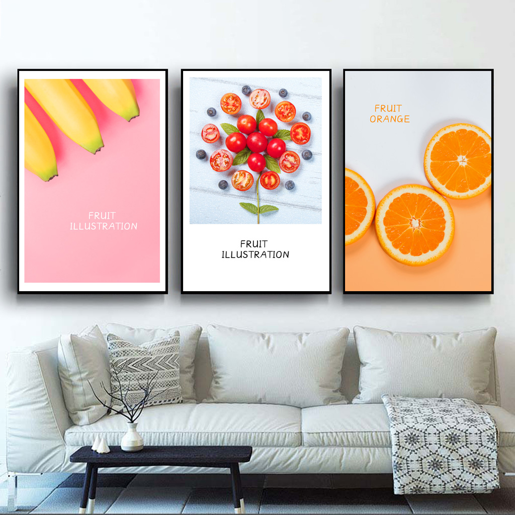 tranh treo phòng ăn hoa quả chuối ngon