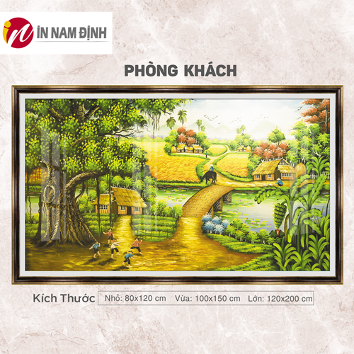 Tranh phong cảnh làng quê tìm lại tuổi thơ