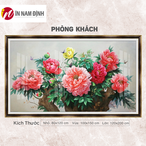 Tranh hoa mẫu đơn trang trí chuẩn đẹp