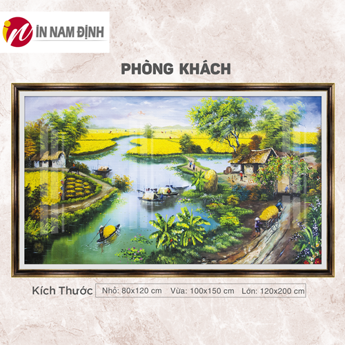 Tranh phong cảnh làng quê chuẩn đẹp
