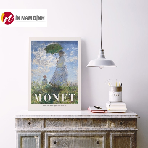 Tranh tối giản chân dung cô gái cầm ô