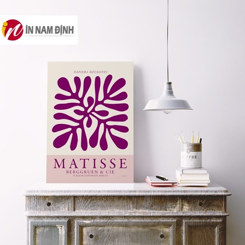 Tranh tối giản bông tuyết màu tím