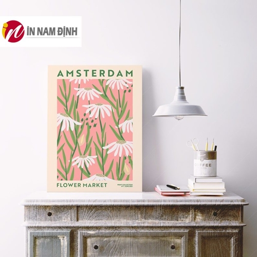 Tranh tối giản thiên nhiên cành hoa