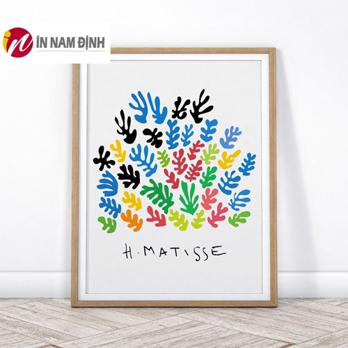 Tranh tối giản thiên nhiên cành lá sắc màu
