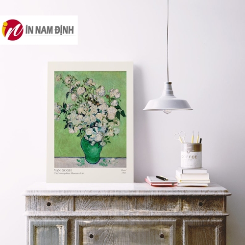Tranh tối giản lọ hoa trang trí canvas