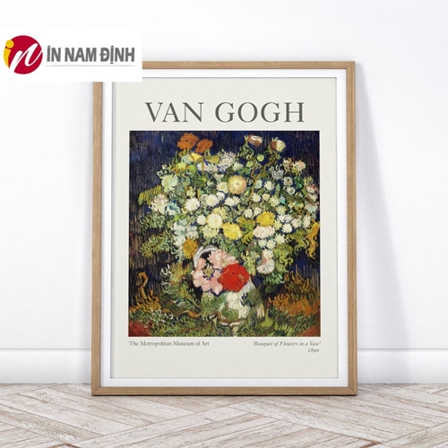 Tranh tối giản lọ hoa cúc